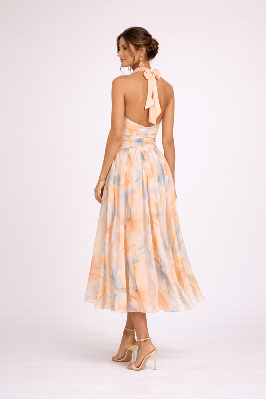 AQUARELLE – HALTER FLOW DRESS