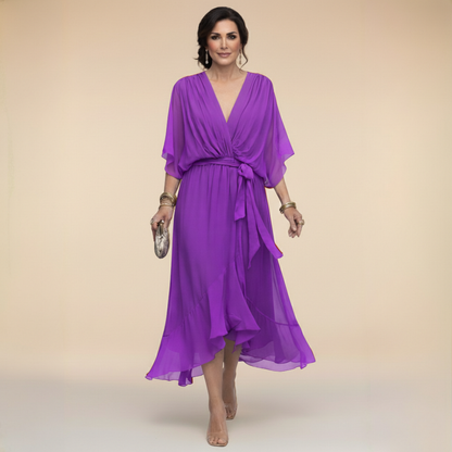 CHIFFORA – V-NECK CHIFFON ELEGANCE DRESS