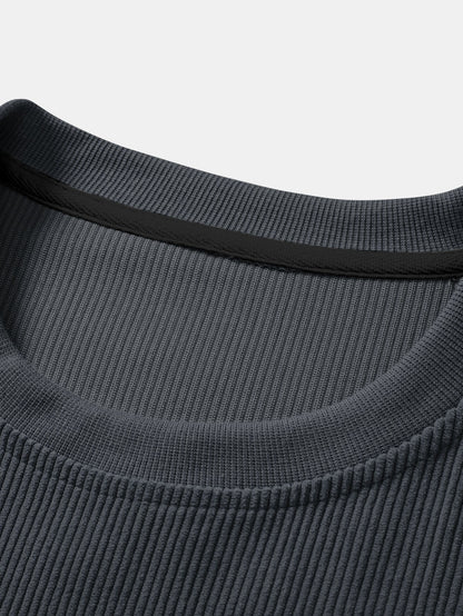 2 In 1 Crew Neck Stretch Corduroy Sweatshirt