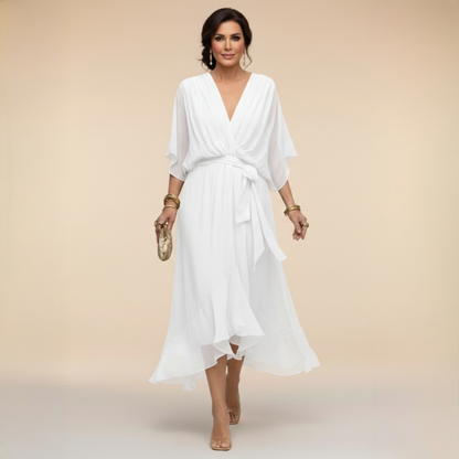 CHIFFORA – V-NECK CHIFFON ELEGANCE DRESS