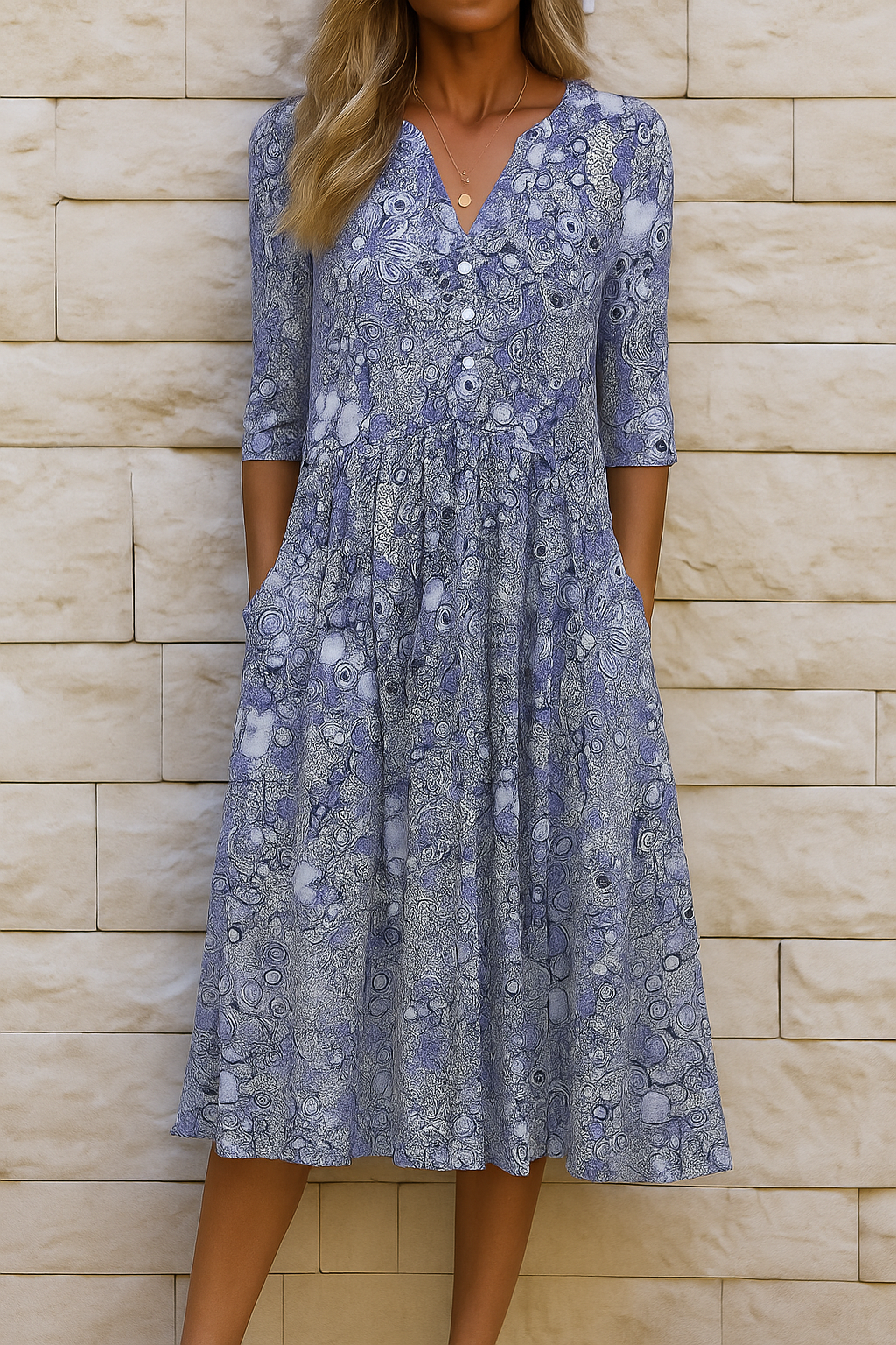 AURELIA ELEGANT V-NECK DRESS