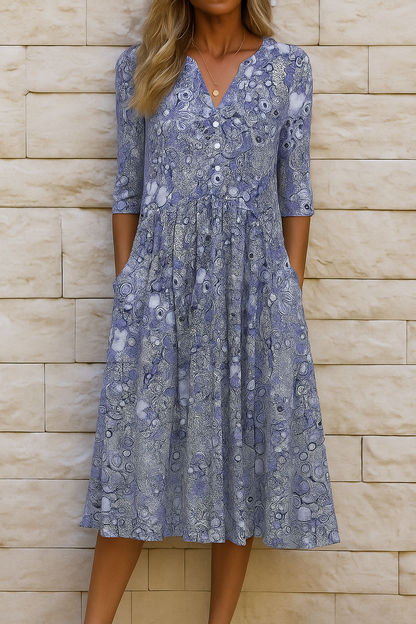 AURELIA ELEGANT V-NECK DRESS
