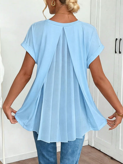 PLEVIRA V-NECK PLEATED TOP