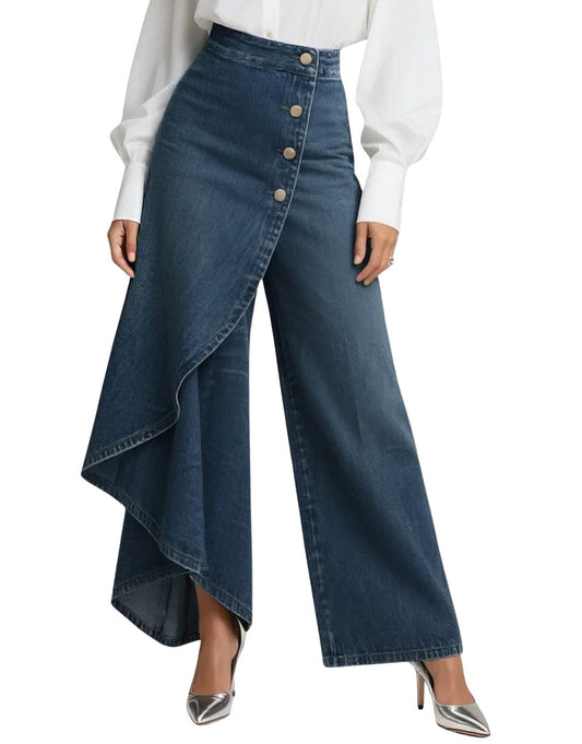 DENOVA – WRAP STYLE DENIM PANTS