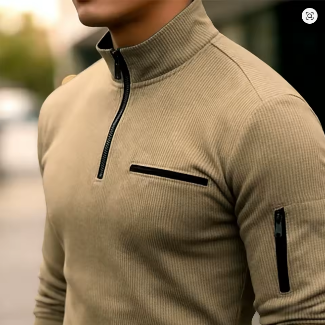 VAREXON STRIPED ZIP POLO
