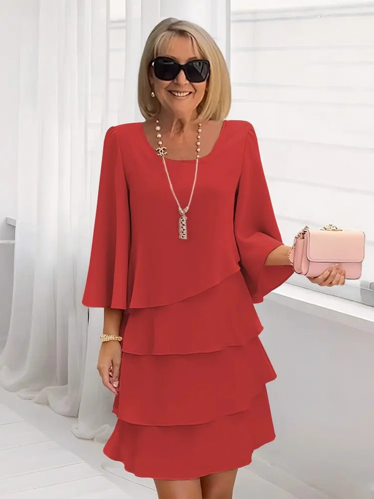 ELVANA RUFFLE COMFORT DRESS