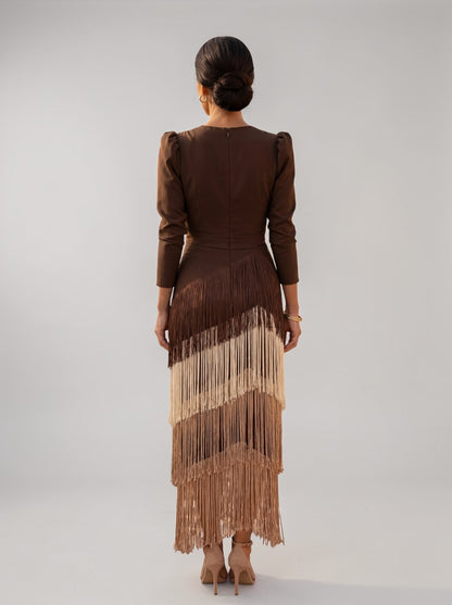 ELVIRA FRINGE ELEGANT DRESS