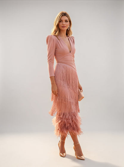 ELVIRA FRINGE ELEGANT DRESS