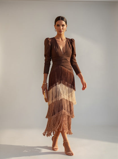 ELVIRA FRINGE ELEGANT DRESS