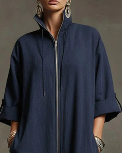 STRYDEN STRIPED SPORT ZIP JUMPSUIT