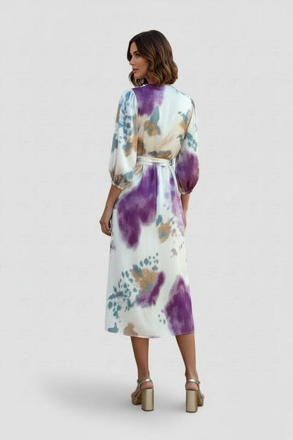 Floral Wrap Top & Midi Skirt Set