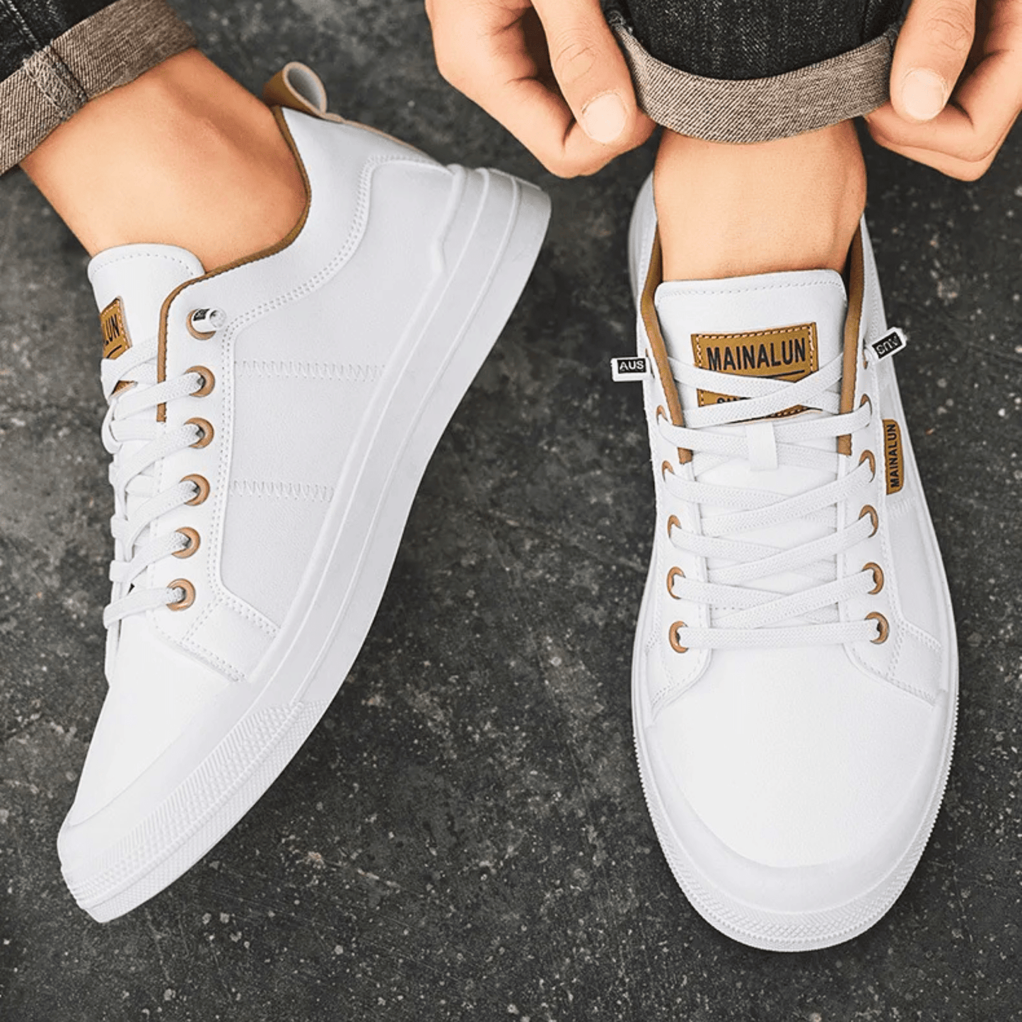 HARRINGTON LEATHER TRAINERS